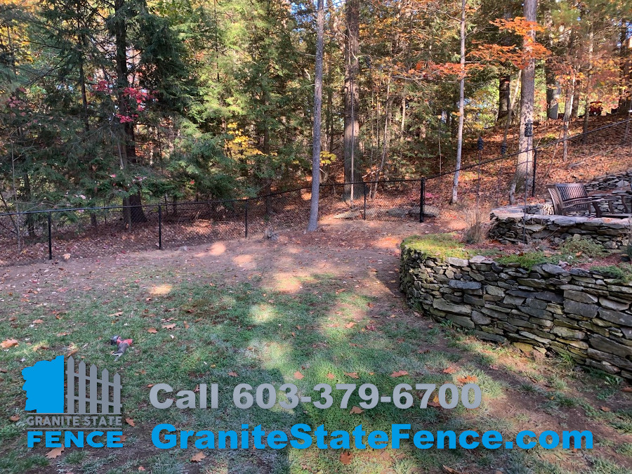 Chain Link Fence with Double Drive Gate installed in Nashua, NH.