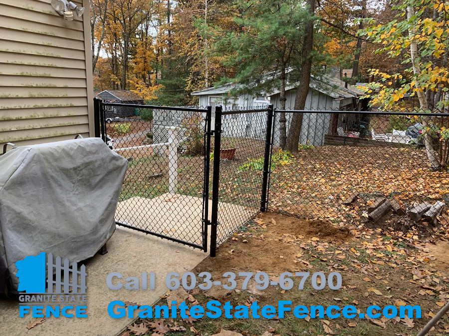 Black Chain Link Fencing installed in Windham, NH