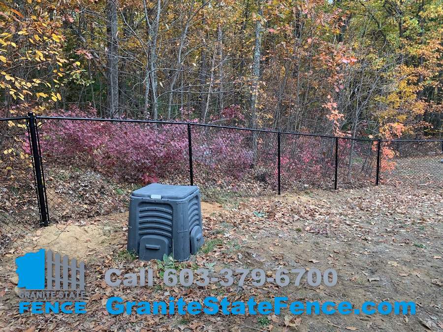 Black Chain Link Fencing installed in Windham, NH