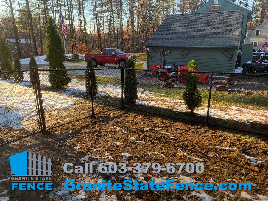 Black Chain Link Fence installed in Derry, NH