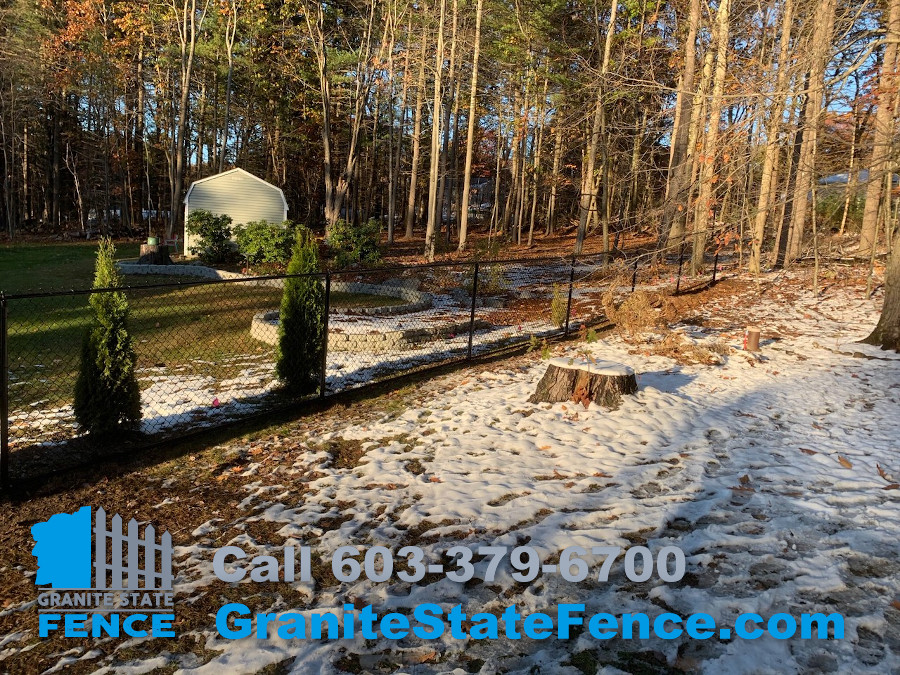 Black Chain Link Fence installed in Derry, NH