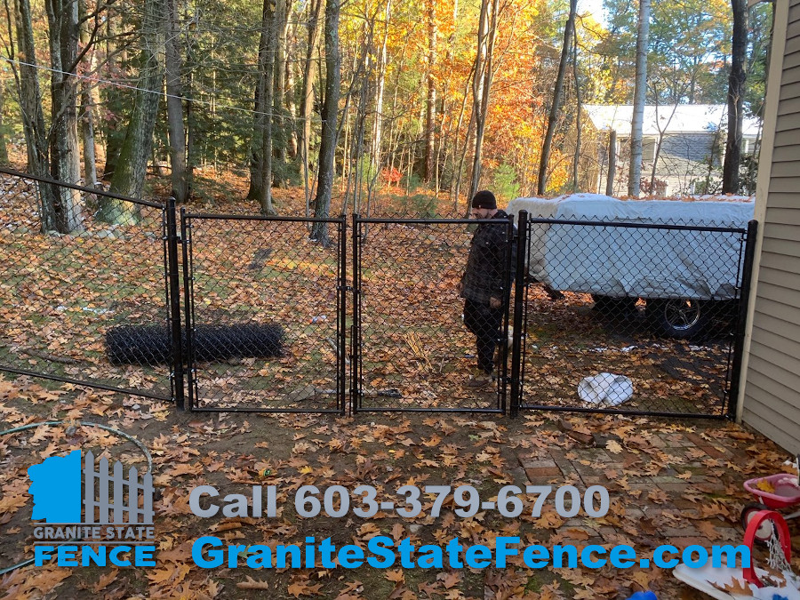 Black Chain Link Fence installed in Derry, NH