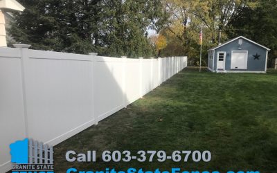 White Privacy Vinyl Fencing installation in Manchester, NH