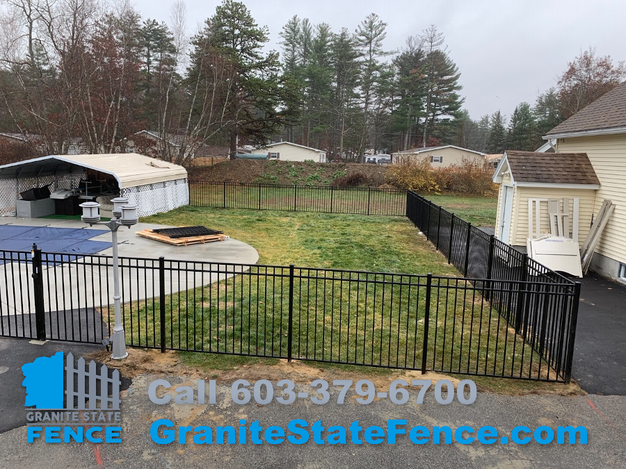 Aluminum Fence for Pool installed in Derry, NH.