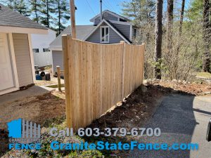 Cedar Scalloped Wood Fence installation in Goffstown, NH