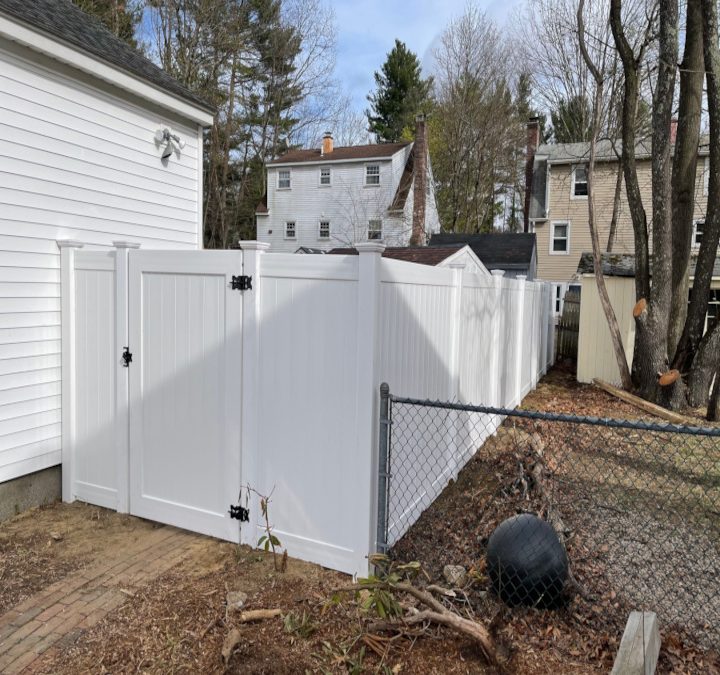 Vinyl Privacy Fencing installed in Nashua, NH.