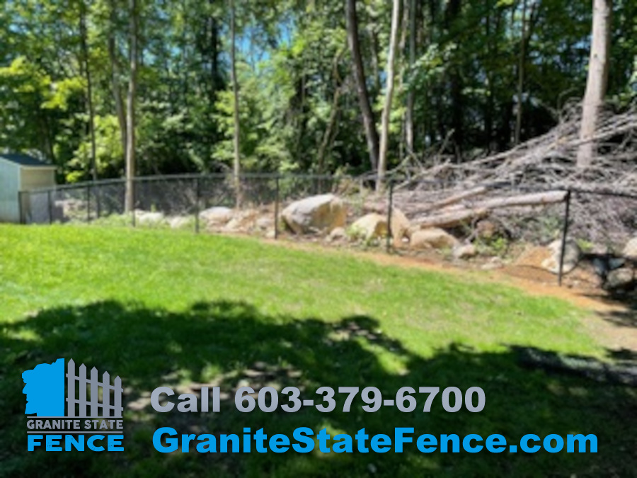 Black Chain Link Fencing with Gates installed in Atkinson, NH.