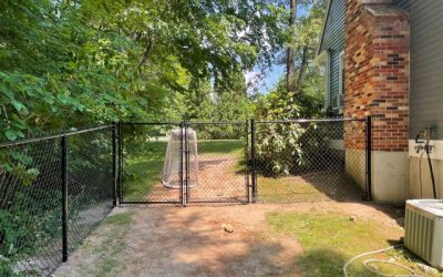 Chain Link Fencing installation in Derry, NH.