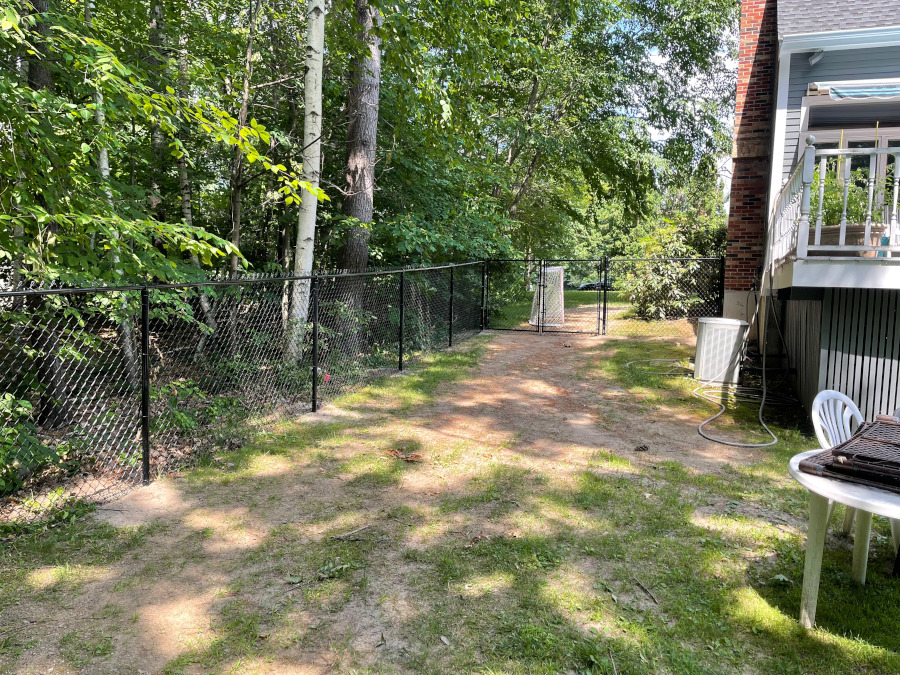 Chain Link Fencing installation in Derry, NH. 