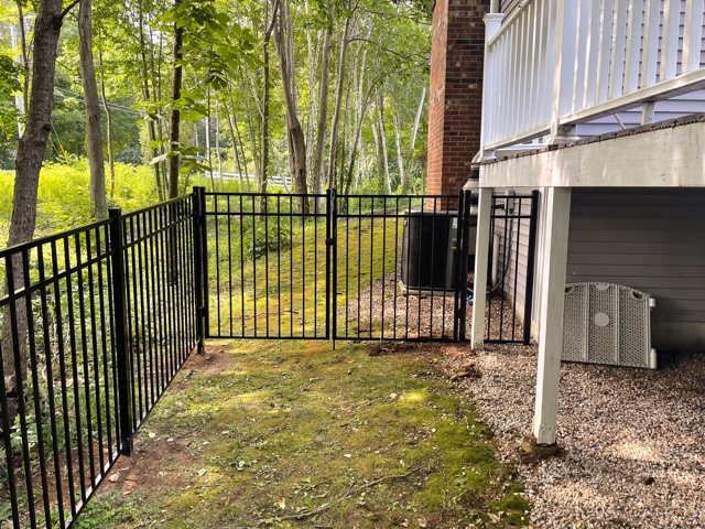 Black Aluminum Fence installation in Greenland, NH.