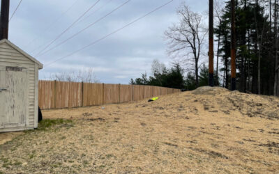 Cedar Stockade Fence Installed in Hudson, NH.