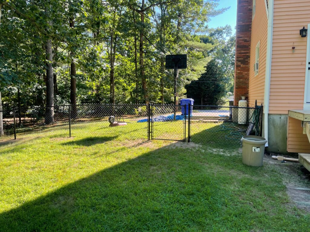 Chain Link Fence installed in Hudson, NH.
