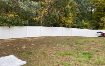 Vinyl Privacy Fence installation in Dunstable, MA.