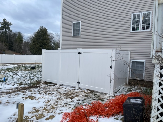 Vinyl Enclosure for Pool Equipment installed in Londonderry, NH. 