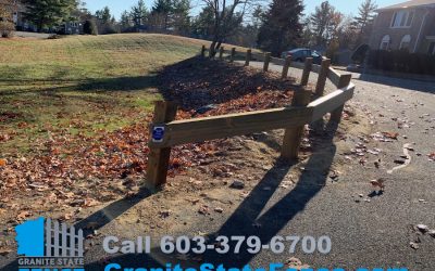 Commercial Wooden Guard Rail Installation in Londonderry NH.