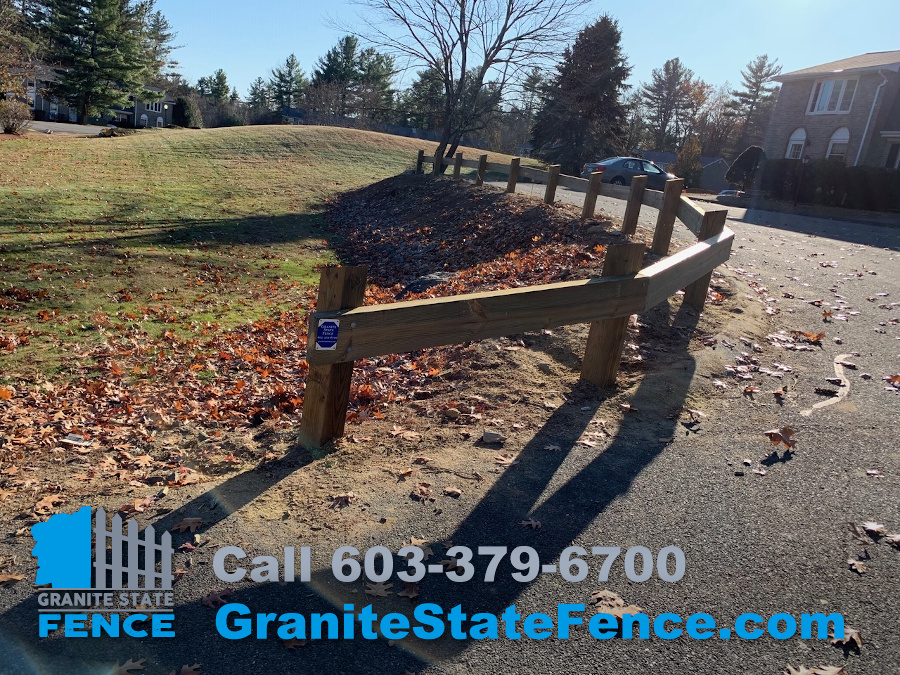 Commercial Wooden Guardrail Installation in Londonderry, NH.