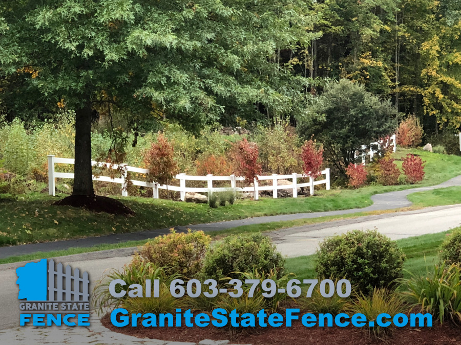 fence installation, two rail fencing, vinyl fence, BedfordNH