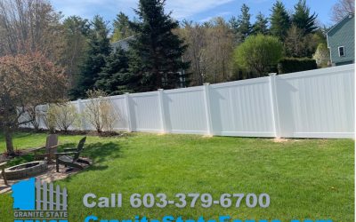 White Privacy Vinyl Fencing installed in Chester, NH.