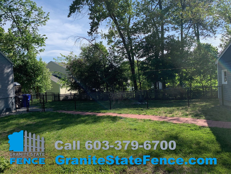 Chain Link Fencing installed for a dog enclosure and play area in Hudson, NH
