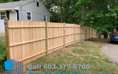 Cedar Stockade Fence Install to create privacy in Merrimack NH