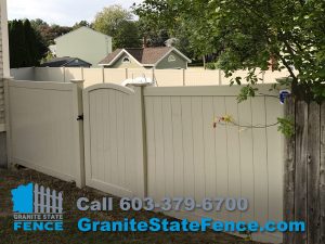 Privacy vinyl fence Install and old wood fence removed in Manchester, NH