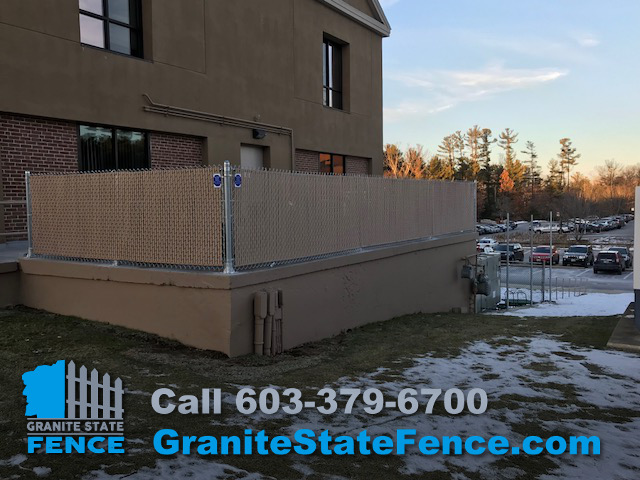chain link fence, privacy slots, commercial fencing,