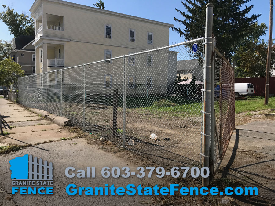 Galvanized Chain Link Fence installation in Methuen, NH