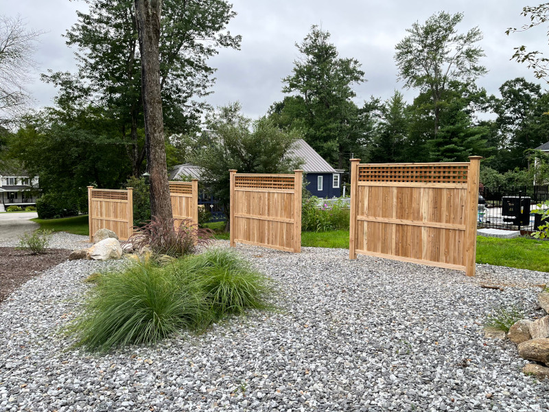 Cedar Privacy Fence Installation in Bedford, NH.