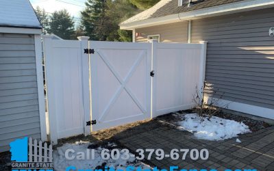 White Vinyl fencing installed in Salem, NH.