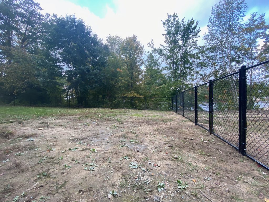 Black Chain Link Fence installed in Salem, NH.