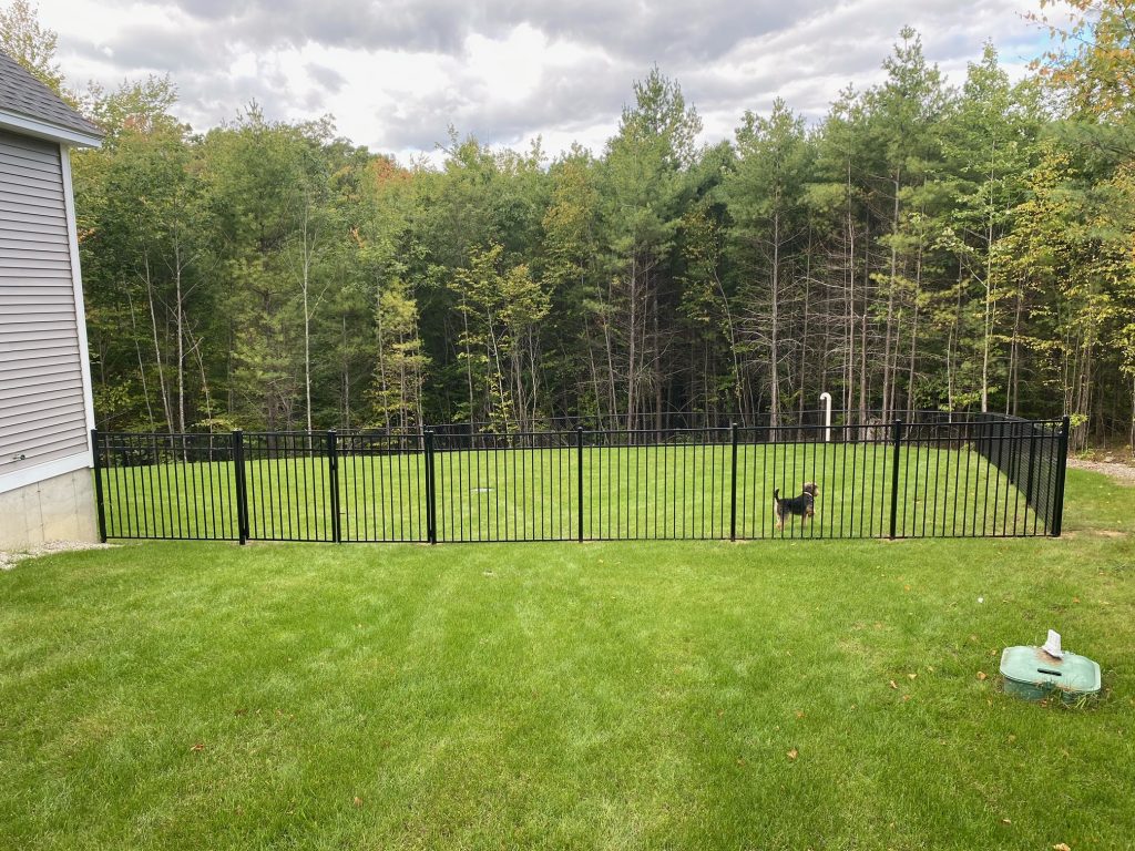 Aluminum Fence and Black Chain Link Fence installed in Bow, NH.