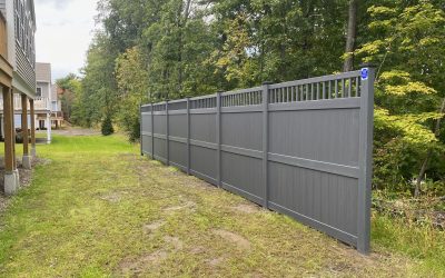 Specialty Vinyl Fencing installed in Derry, NH.