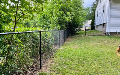Black Chain Link Fence installation in Goffstown, NH