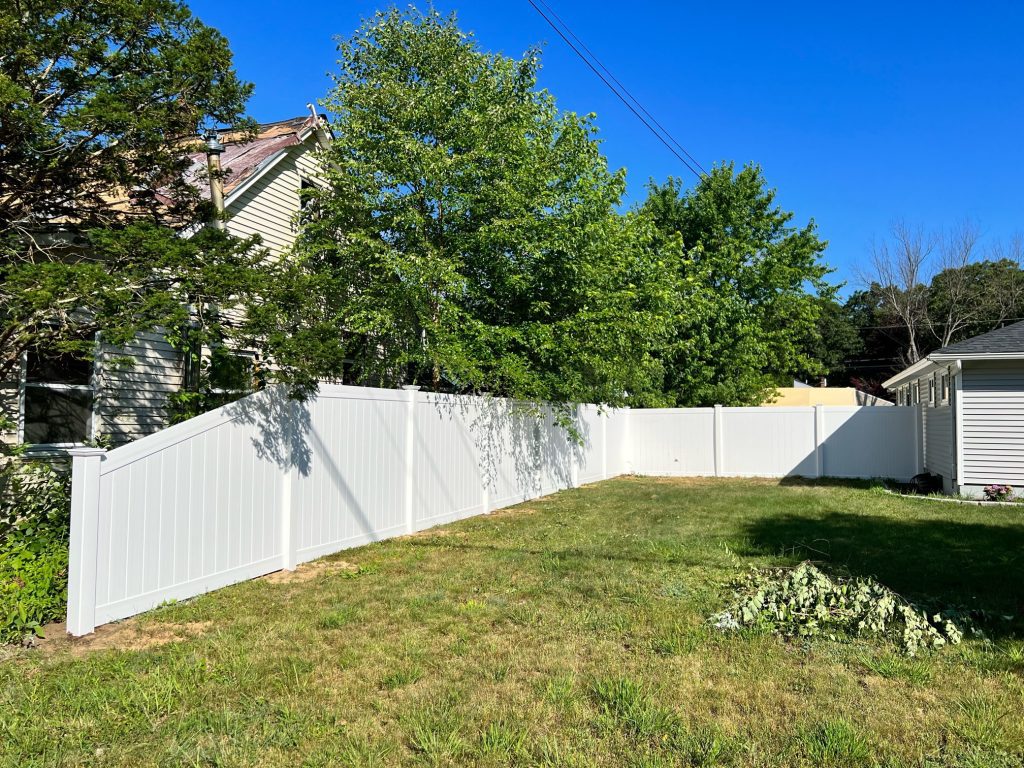 The crew from Granite State Fence installed 6' vinyl privacy fencing for this property in Bedford, NH.