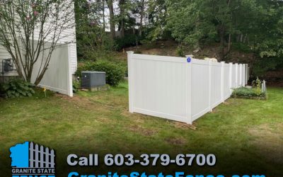 White Vinyl Privacy Fencing installed in Nashua NH