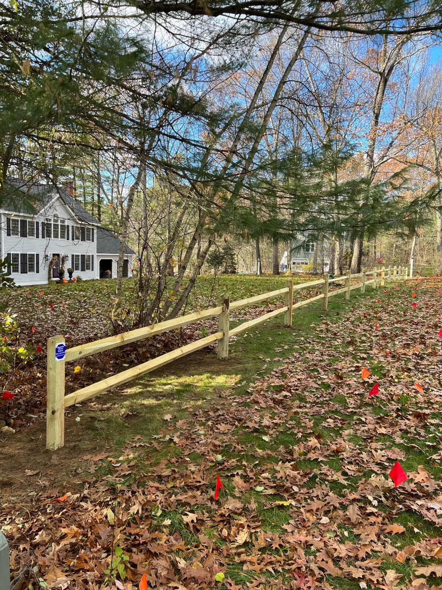 Split Rail Fence installed in Londonderry, NH. Granite State Fence