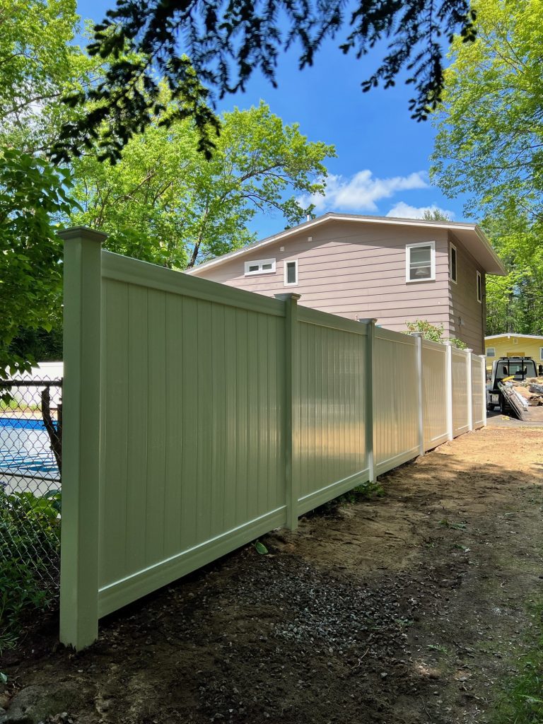 Granite State Fence installed 6' Vinyl Privacy fencing for this home in Merrimack, NH.
