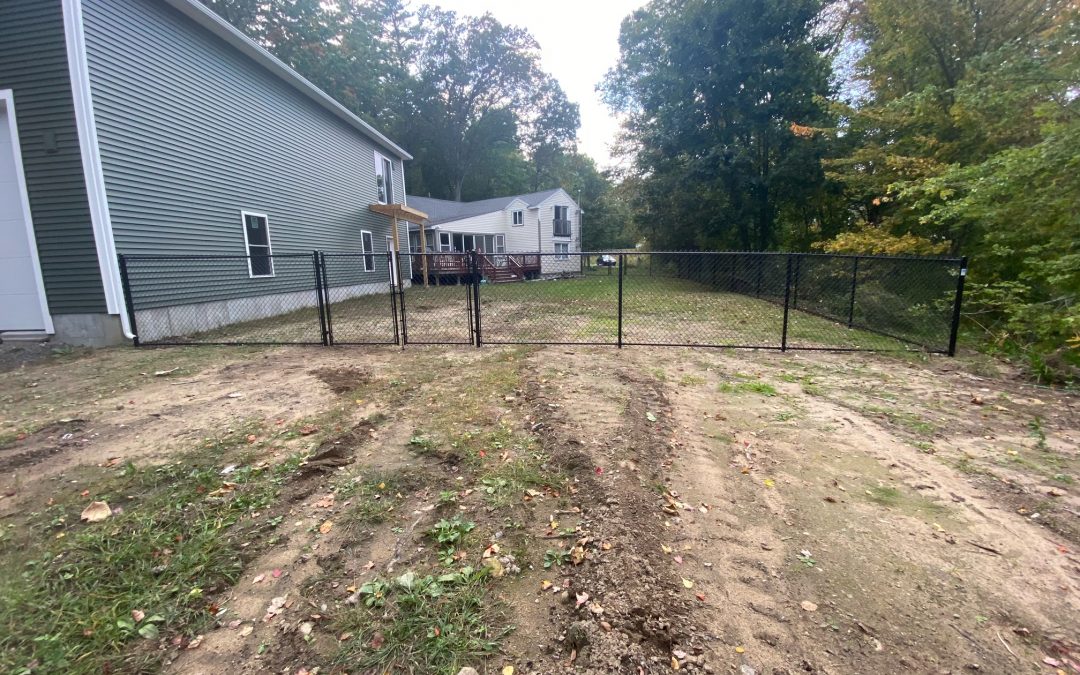 Black Chain Link Fence installed in Salem, NH.