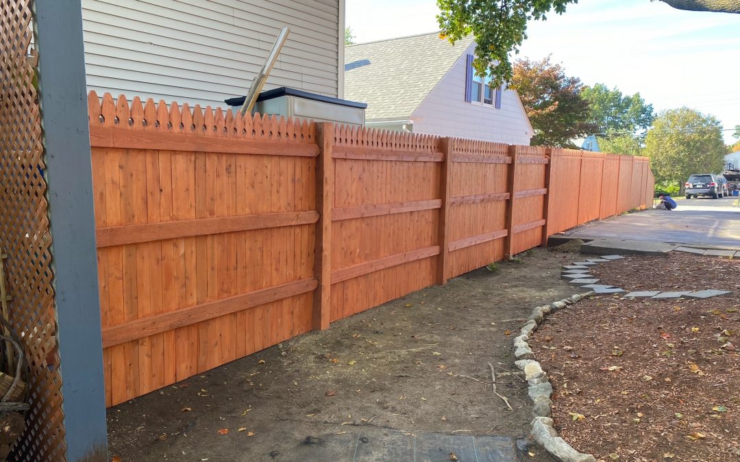 Cedar Wood Fence installed in Nashua, NH.