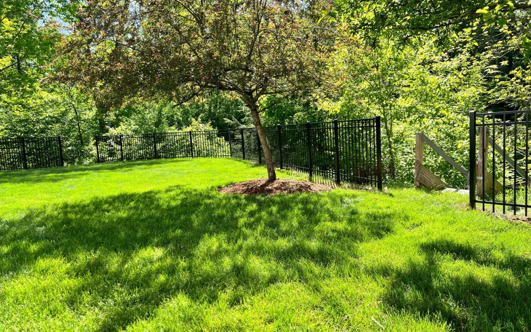 Black Aluminum Fence installation in Amherst NH.