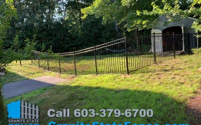 3 Rail Black Aluminum Fence Installation in Derry NH | Granite State Fence