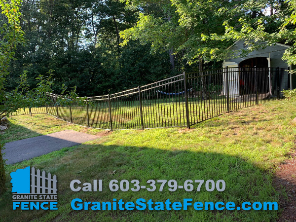 3 Rail Black Aluminum Fence Installation in Derry, NH | Granite State Fence