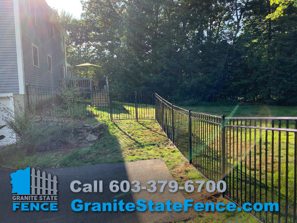 3 Rail Black Aluminum Fence Installation in Derry, NH | Granite State Fence