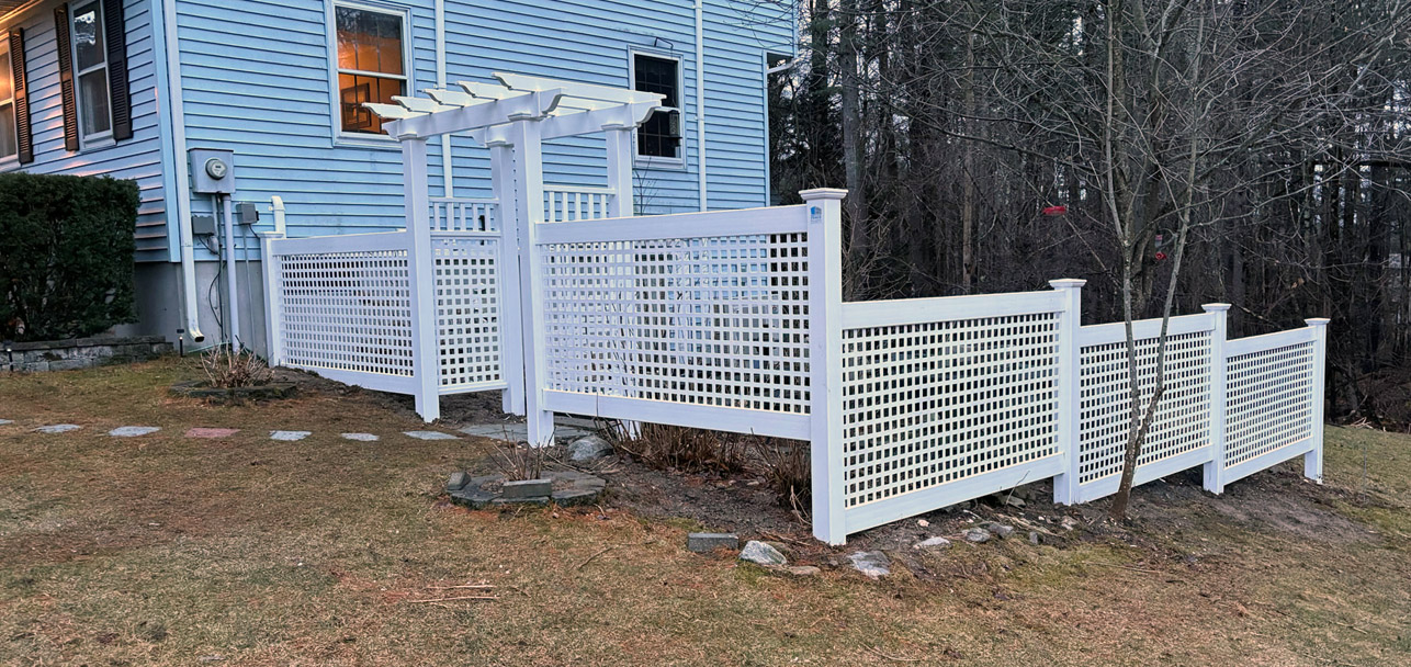 Custom Vinyl Lattice Fence & Pergola Design in Manchester, NH