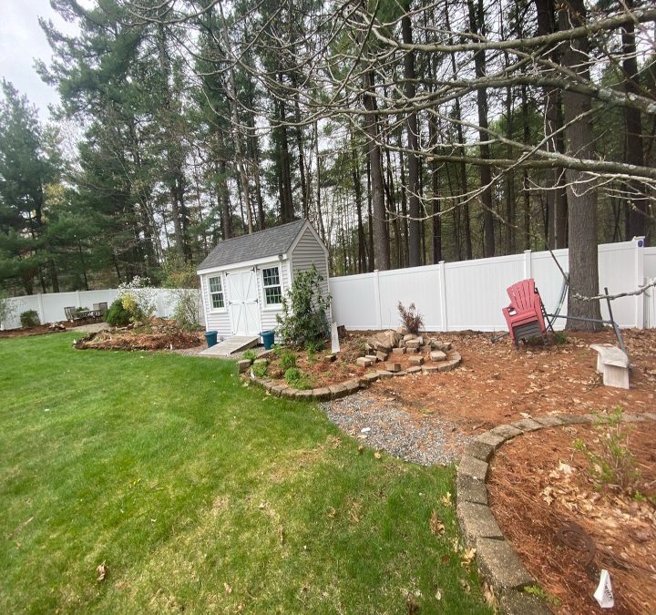 White Vinyl Fence installed in Nashua, NH.