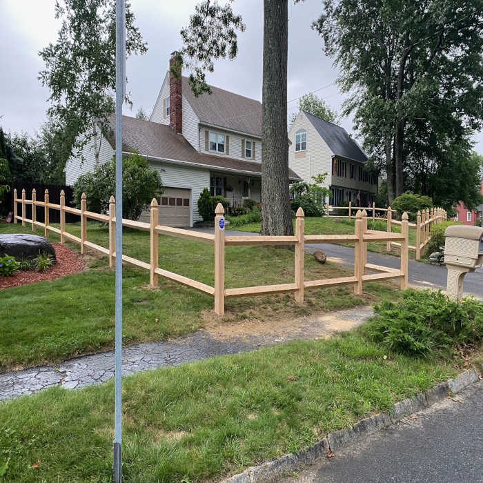 Cedar Wood Fence installation in Nashua, NH Granite State Fence