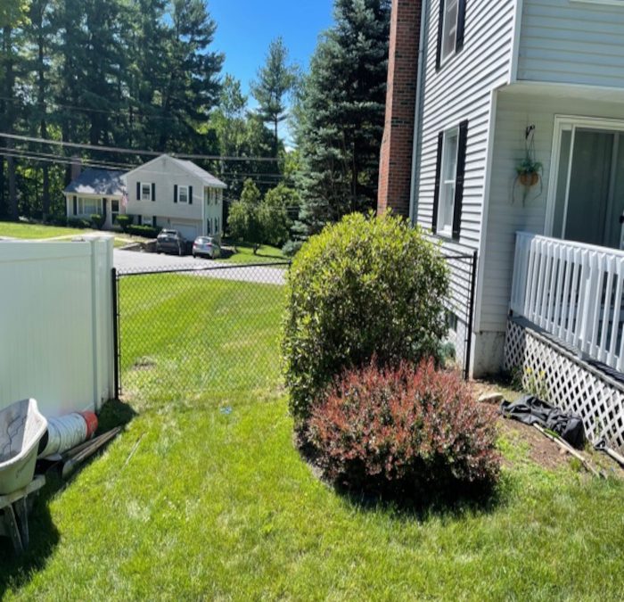 Black Chain Link Fencing with Gates installed in Atkinson, NH.