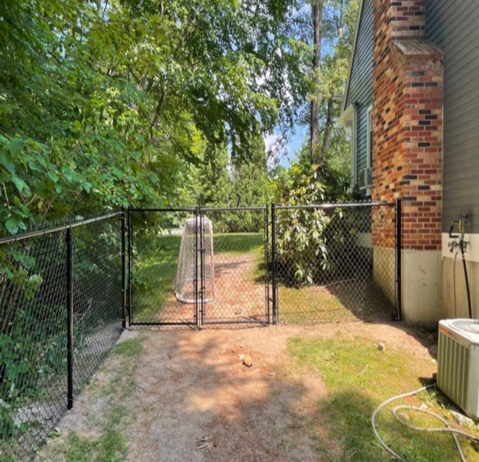 Black Chain Link Fencing installed in Derry, NH.