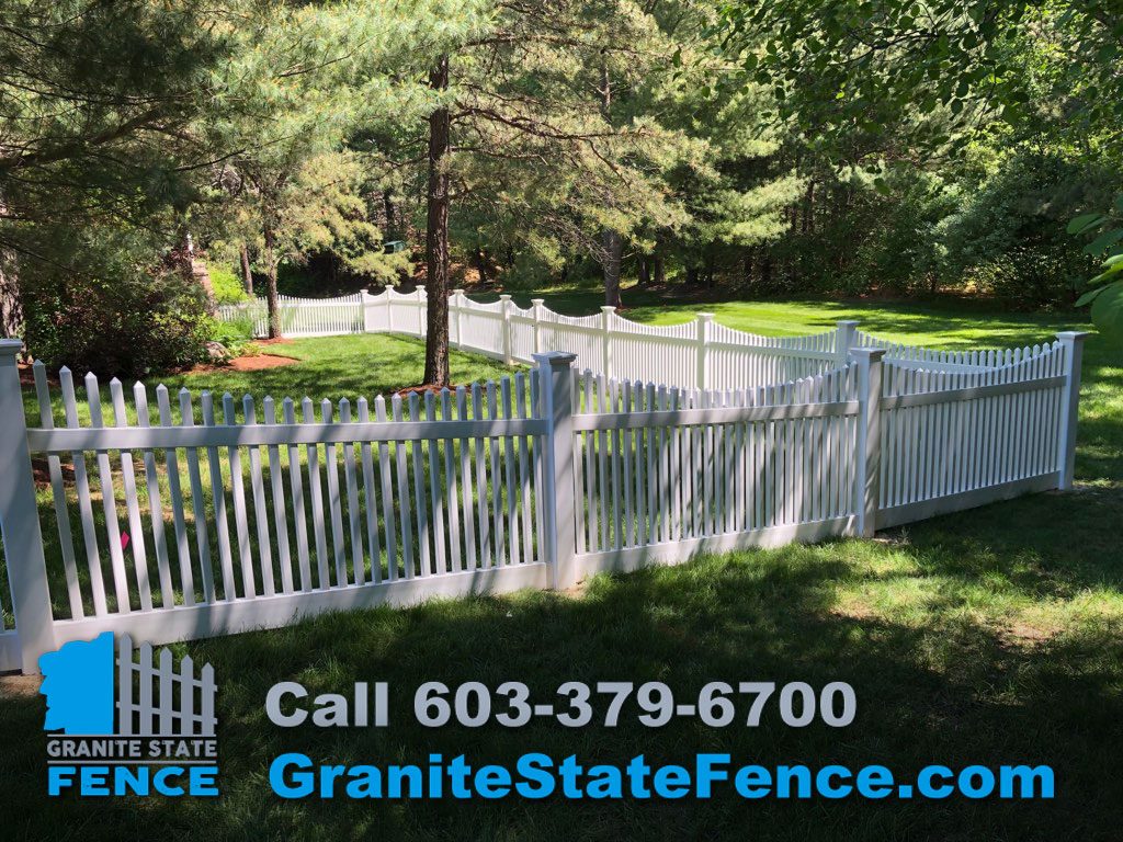 Vinyl fence installation in Windham, NH by Granite State Fence
